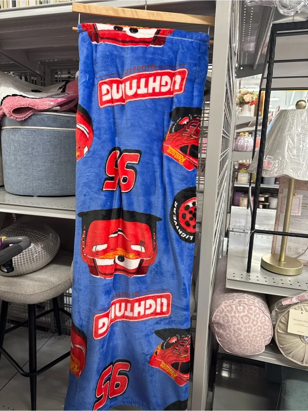 Disney Lightning McQueen Red and Blue Plush Throw